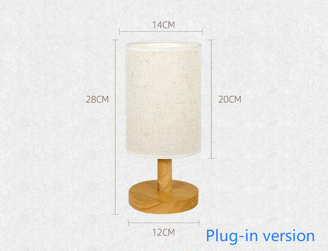 Simple and Modern Nordic Bedroom Bedside Lamp Wooden Dimmable LED Warm Light Creative Wooden Table Lamp