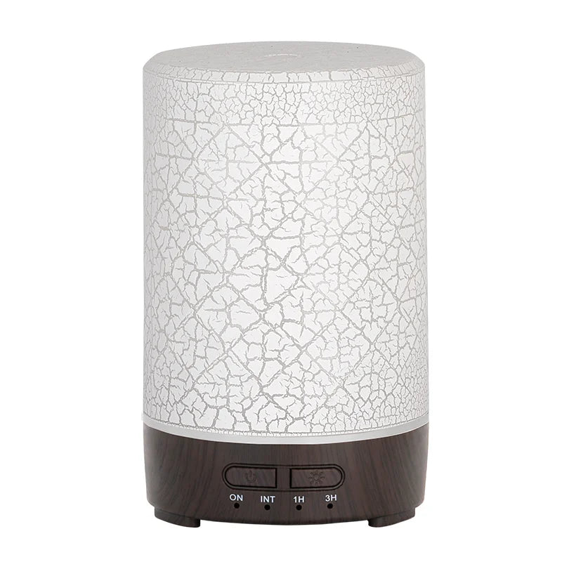 150ML Aroma Diffuser with Cracked Design 7 Colors Night Light Quiet Ultrasonic Humidifier Quiet Air Humidifier for Home Office