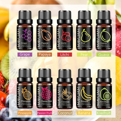 Fruit Essential Oil 10Ml Cherry Banana Papaya Grape Litchi Guava Kiwifruit Pear Fig Fragrance Oil for Diffuser Candle