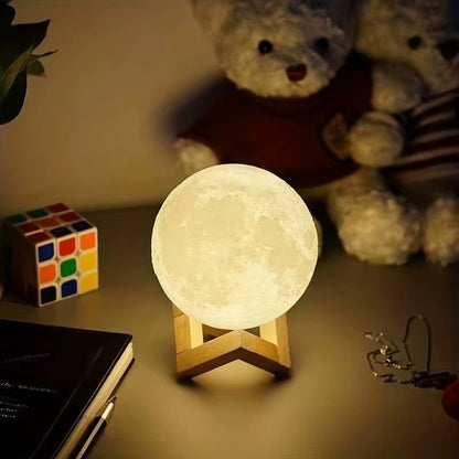 1 LED Moon Light Galaxy Light, DIY Moon Night Light, Girl, Boy, Child, Woman Birthday Gift, Bedroom Decoration (Warm Light)