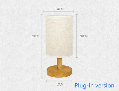 Simple and Modern Nordic Bedroom Bedside Lamp Wooden Dimmable LED Warm Light Creative Wooden Table Lamp