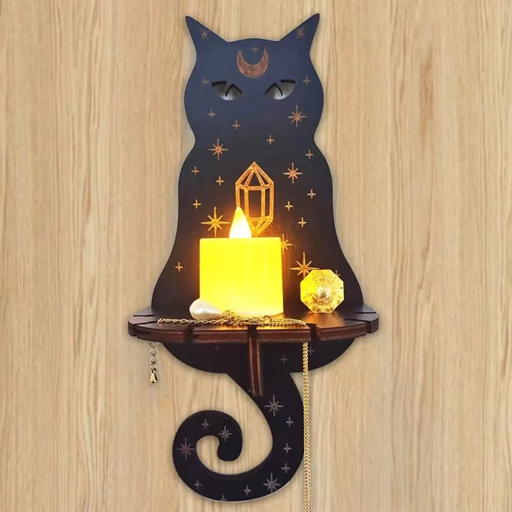 Wall Shelf Stone Wall Shelf Hand Wooden Display Stand Hanging Candle Holder Wall Decor Shelves Home Decoration Shelf Decor