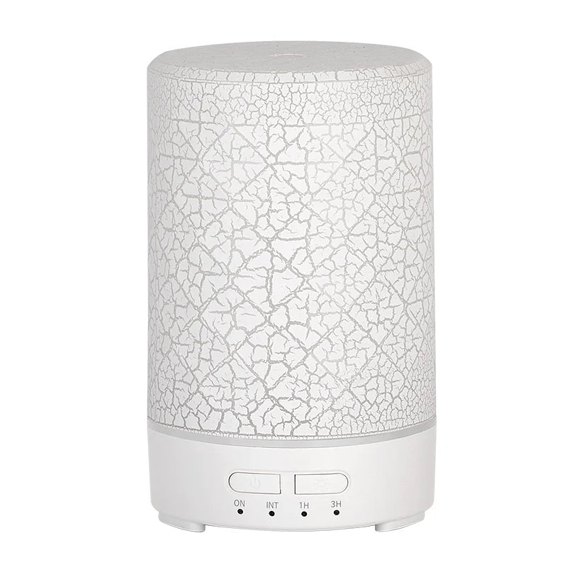 150ML Aroma Diffuser with Cracked Design 7 Colors Night Light Quiet Ultrasonic Humidifier Quiet Air Humidifier for Home Office
