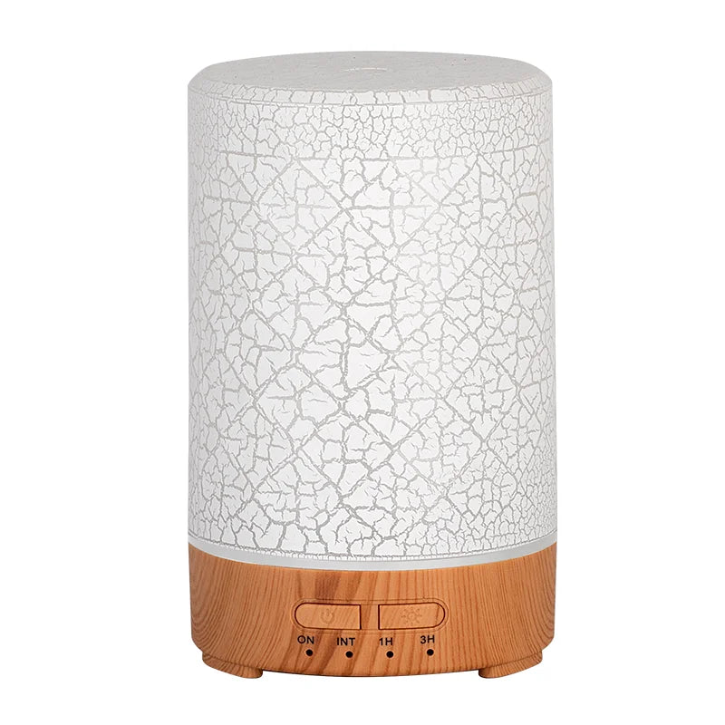 150ML Aroma Diffuser with Cracked Design 7 Colors Night Light Quiet Ultrasonic Humidifier Quiet Air Humidifier for Home Office