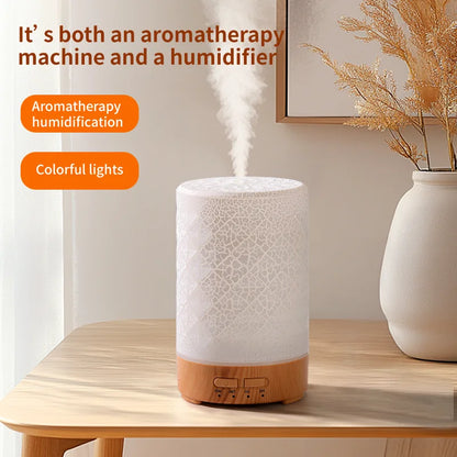 150ML Aroma Diffuser with Cracked Design 7 Colors Night Light Quiet Ultrasonic Humidifier Quiet Air Humidifier for Home Office