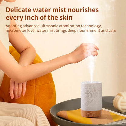 150ML Aroma Diffuser with Cracked Design 7 Colors Night Light Quiet Ultrasonic Humidifier Quiet Air Humidifier for Home Office