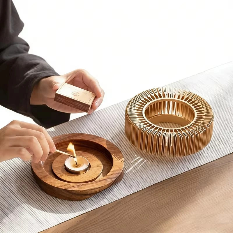 Aluminum Alloy Teapot Warmer Coffee Warmer for Desk Cup Heater Candle Heater Stove for Heating Coffee Tea Water Milk and Cocoa