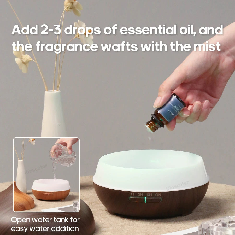 Wood Grain Aromatherapy Diffuser USB Humidifier Desktop Air Purifier Aroma Cool Mist Difusor/Essential Oil Set