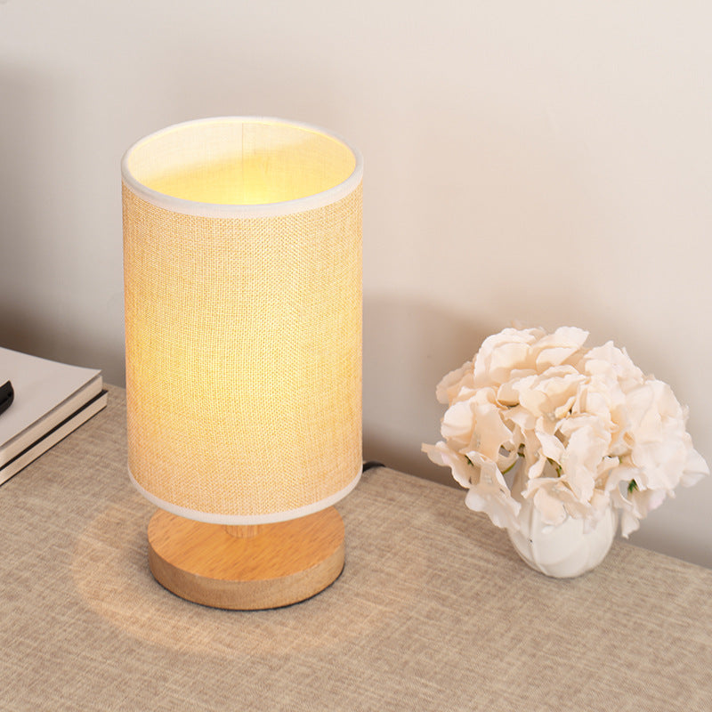 Simple and Modern Nordic Bedroom Bedside Lamp Wooden Dimmable LED Warm Light Creative Wooden Table Lamp