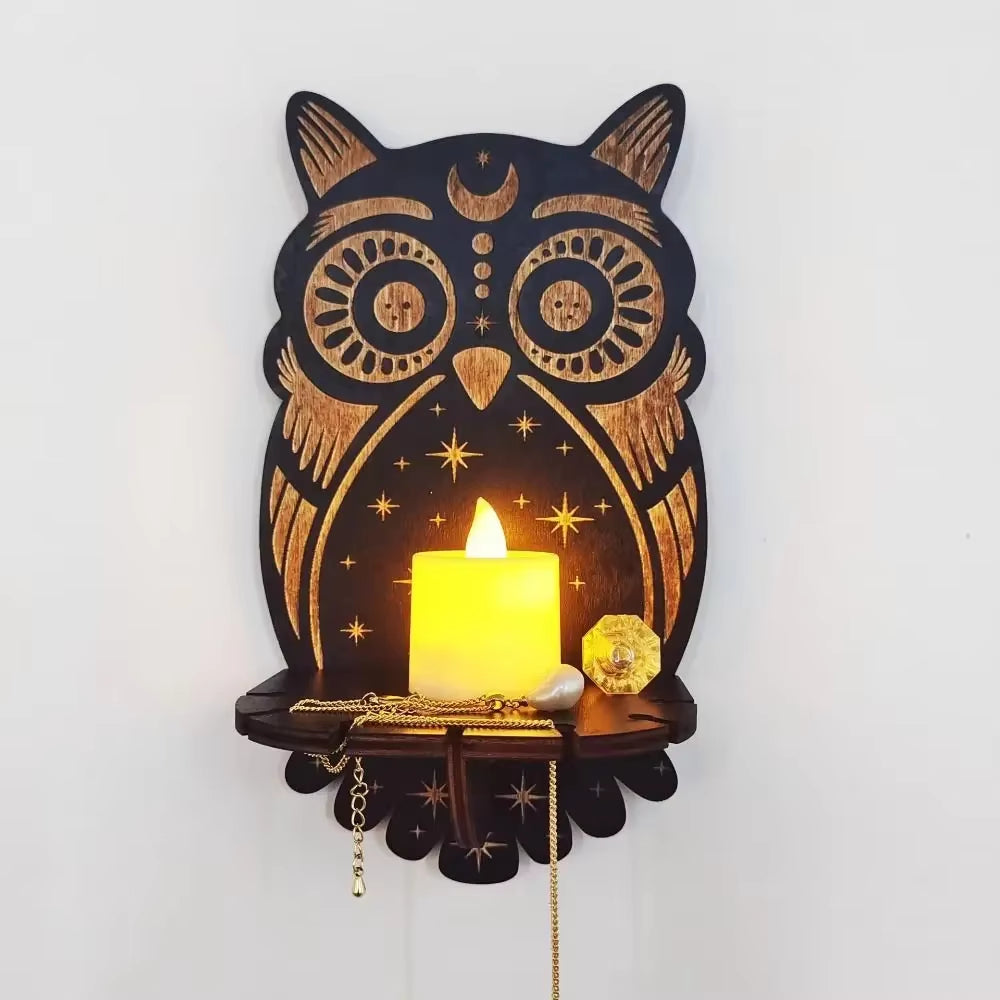 Wall Shelf Stone Wall Shelf Hand Wooden Display Stand Hanging Candle Holder Wall Decor Shelves Home Decoration Shelf Decor