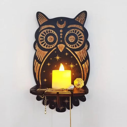 Wall Shelf Stone Wall Shelf Hand Wooden Display Stand Hanging Candle Holder Wall Decor Shelves Home Decoration Shelf Decor